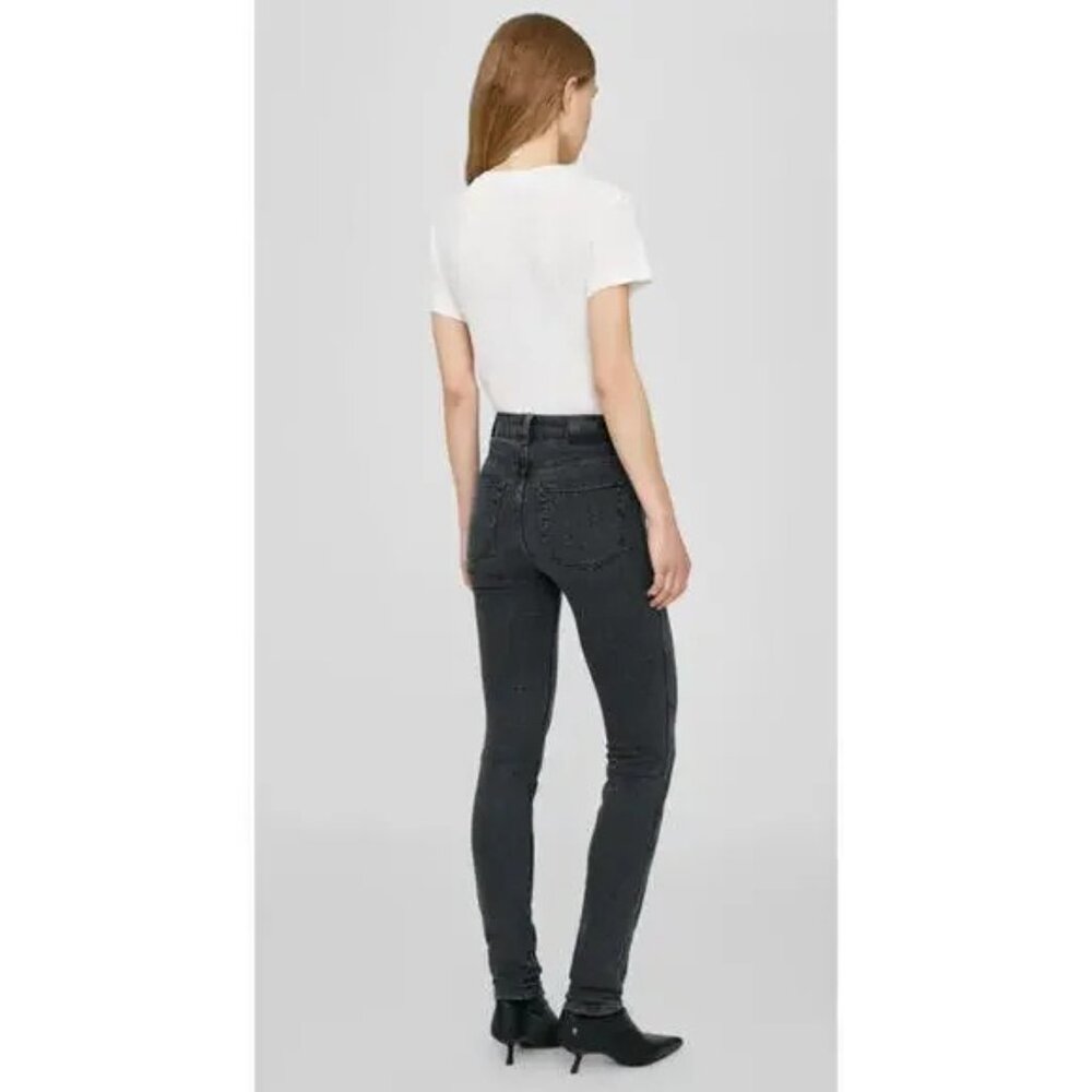 NWT Anine Bing 'Beck' High Rise Skinny Slim Iron Gray Jeans - Size 23